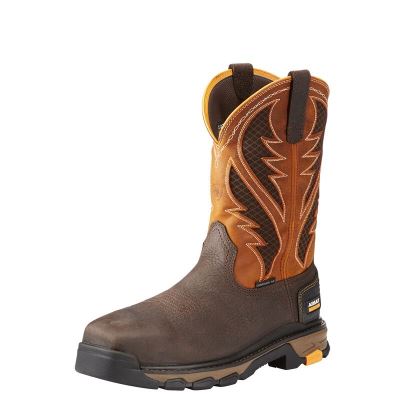 Ariat Intrepid VentTEK Kahverengi / Sarı Iş Ayakkabıları Erkek (40600-311)